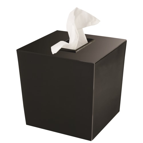 Spa Collection Melamine Boutique Tissue Box Cover, Black